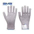 Перчатки для защиты от порезов GMG, серые, черные, HPPE EN388, перчатки для безопасности 5 уровня, для кухни