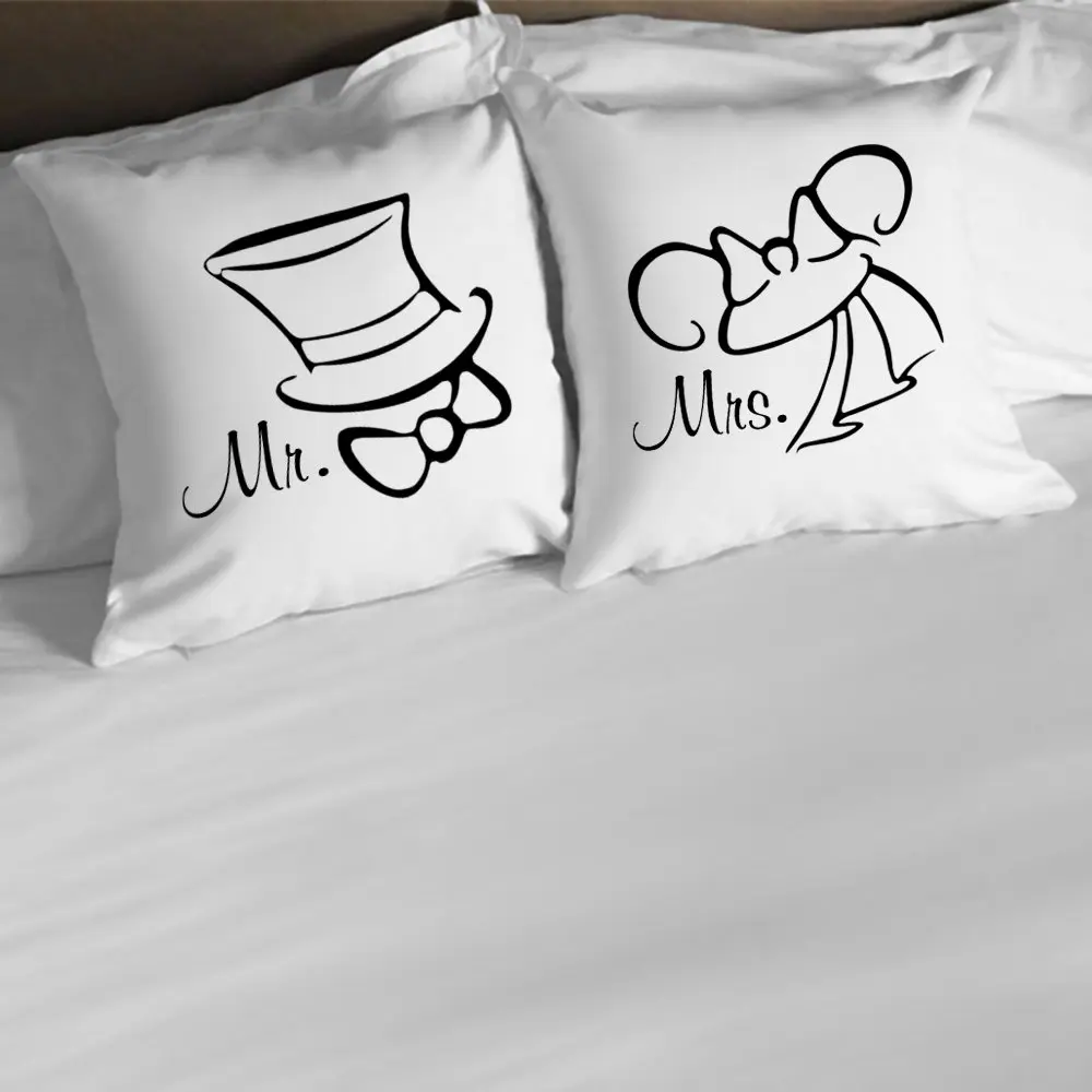 

Персонализированный Чехол с двойной подушкой Mr. & Mrs White
