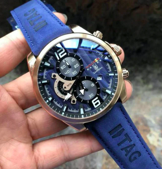 Мужские часы из нержавеющей стали кварцевые наручные с кожаным