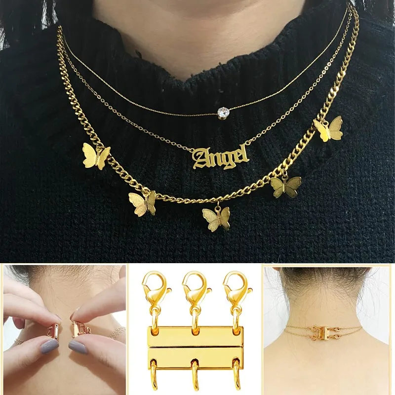 Многослойное ожерелье с застежкой магнитные ювелирные изделия для женщин без