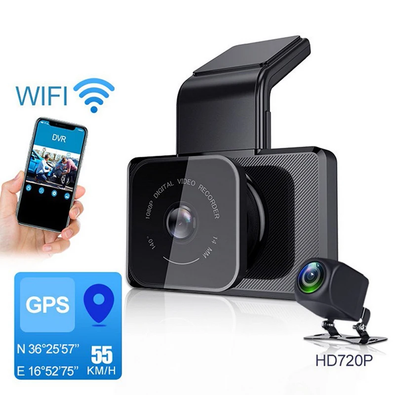 Видеорегистратор Автомобильный GPS 1080P HD 3 дюйма G датчик ночное видение угол