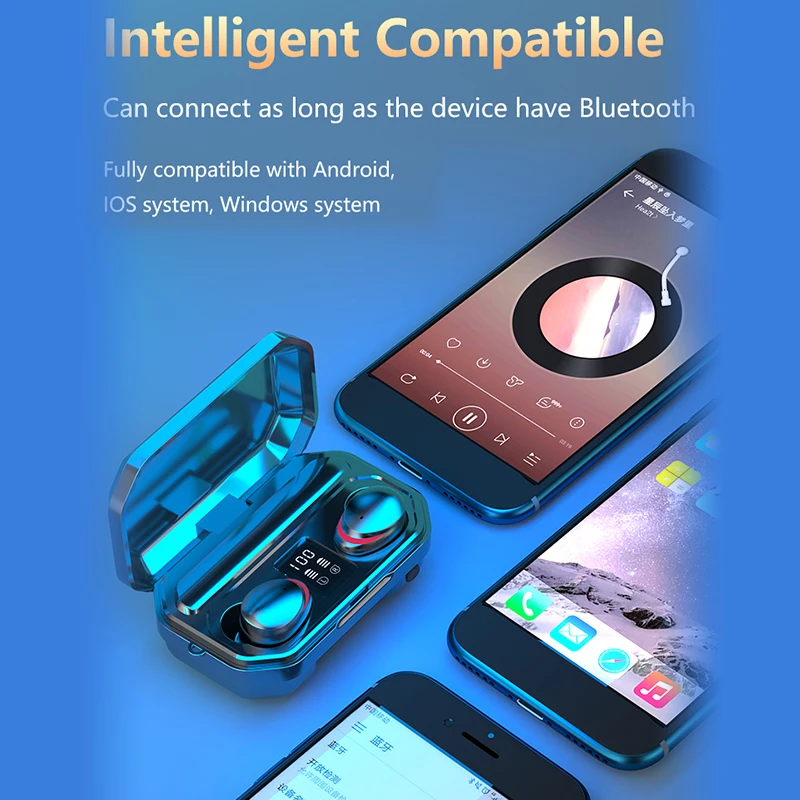 

Wireless Bluetooth Headset Bluetooth Earphones Touch Control Sport Gaming Wired Headphones Ear Buds with Microphone Flashlight