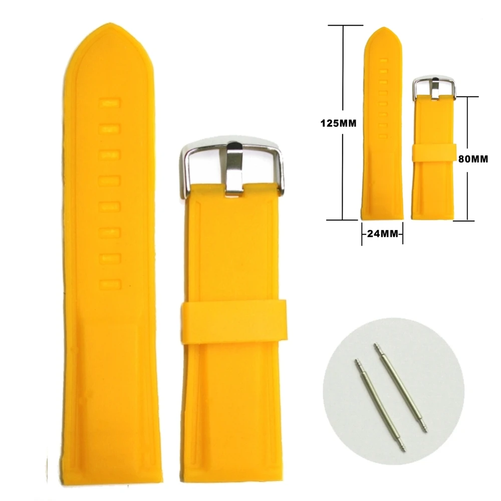 24 мм динамический зеленый силиконовый желе резиновый унисекс ремешок для часов