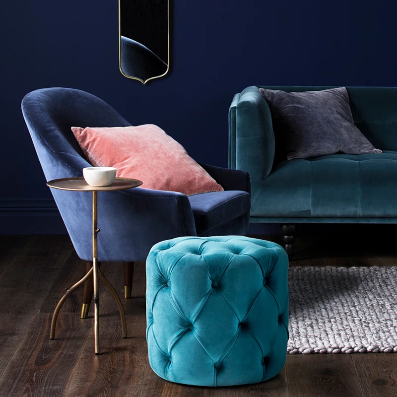 

Alice Quilted Puff Pouf Ottoman Stool Modern Mini Sofa Retro Pouffe