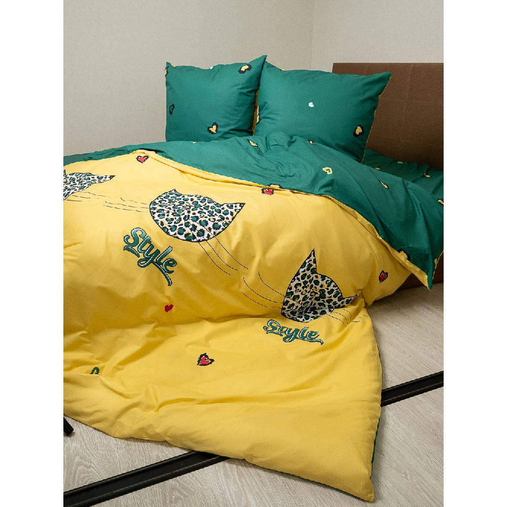 ПРОСТЫНЯ на резинке Поплин 100% Хлопок Двуспальная Евро Высокая плотность Nature &amp