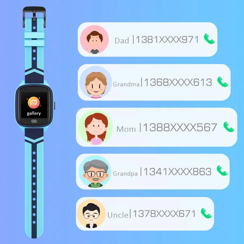 Детские умные часы 4G GPS сенсорный экран SOS SIM телефонные звонки водонепроницаемые