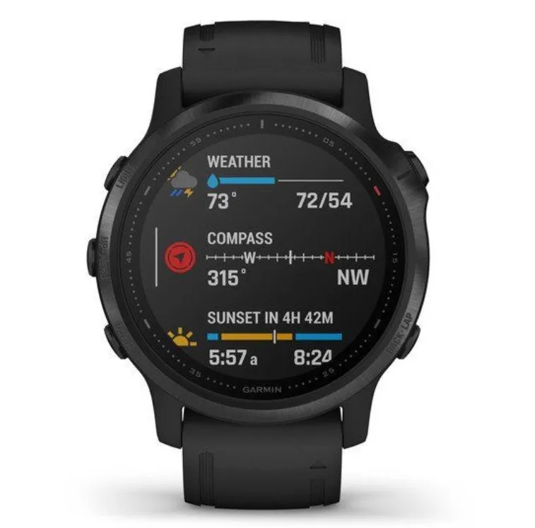 Черные часы Garmin Fenix 6S Sapphire серый DLC с черным ремешком | Электроника