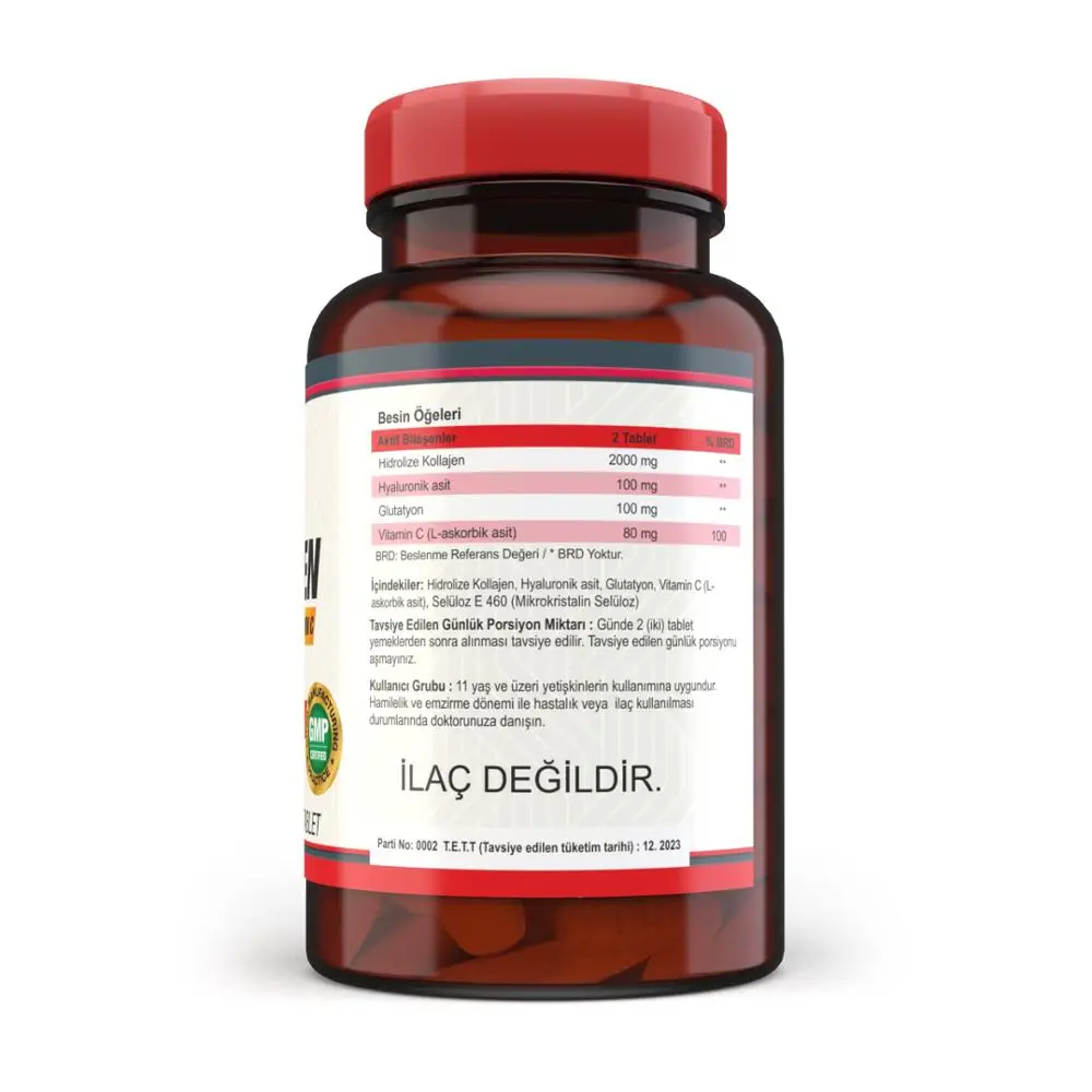 Nevfix 120 Tablet Hydrolyzed Collagen Glutatyon Hyaluronic Acid Vitamin C Glutathion Skin Health | Дом и сад