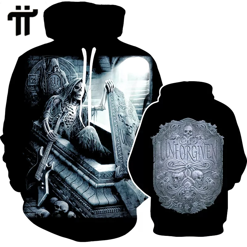 

Fashion Skull Series Hoodies Sweatshirts Men Hoody Pullover Harajuku 3d Printed Punk Rock Casual Hip Hop Streetwear Clothes Tops