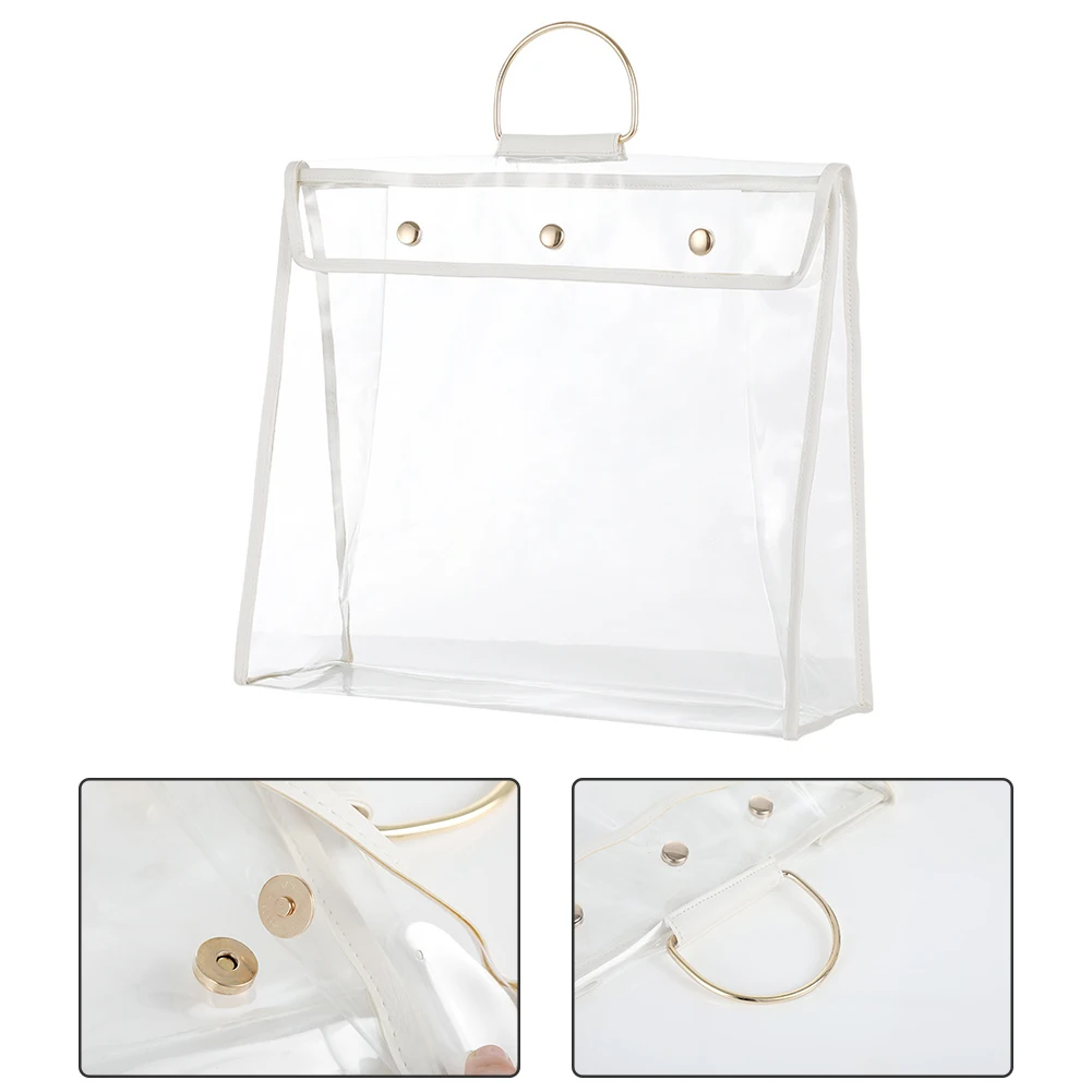 

Waterproof Pvc Storage Bag Transparent Portable Wardrobe Organizer Bag Dust-proof Storage Bag Outdoor Shopping Bag