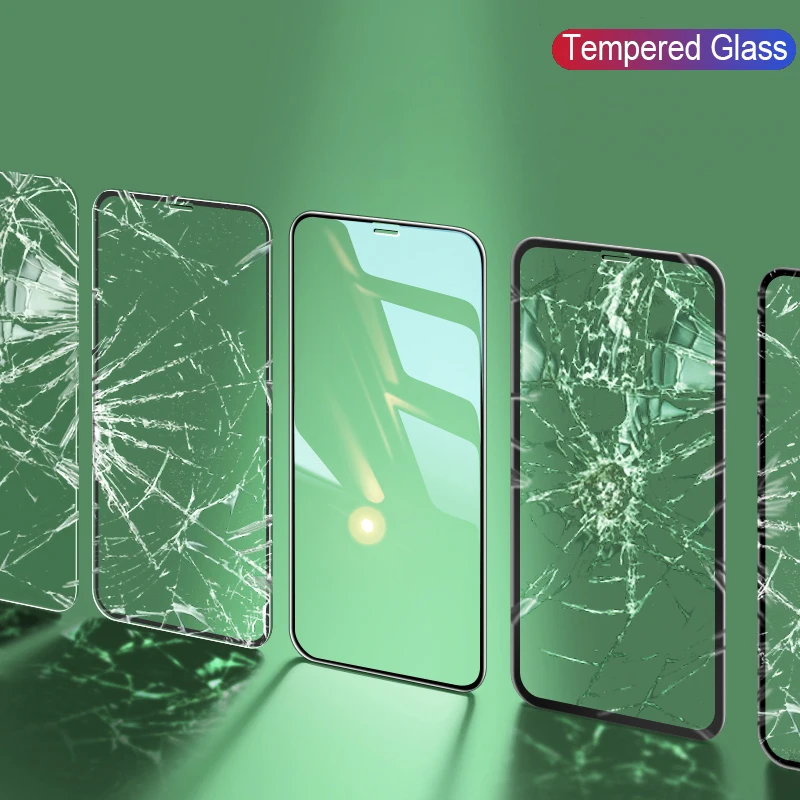 

9D Full Coverage Tempered Glass For iPhone 12 Pro max 11 Pro Curved Glass Screen Protector For iPhone X 7 8 6 Phone Glass Film