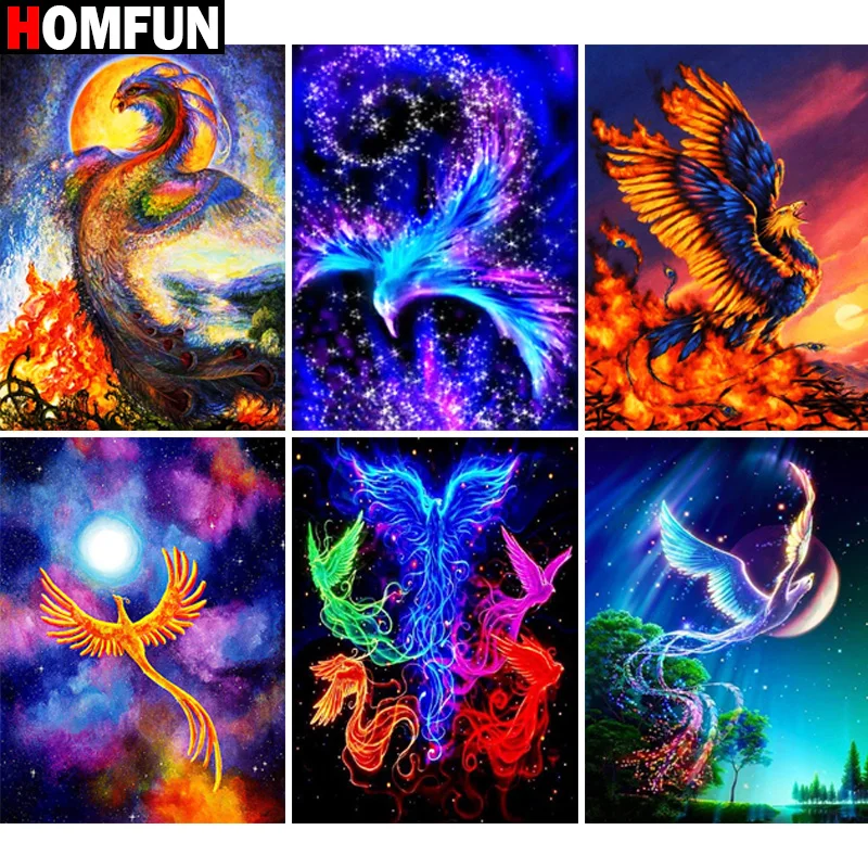 

Алмазная 5D картина «животное Феникс» HOMFUN, картина Стразы с полным заполнением, вышивка крестиком, декор «сделай сам»