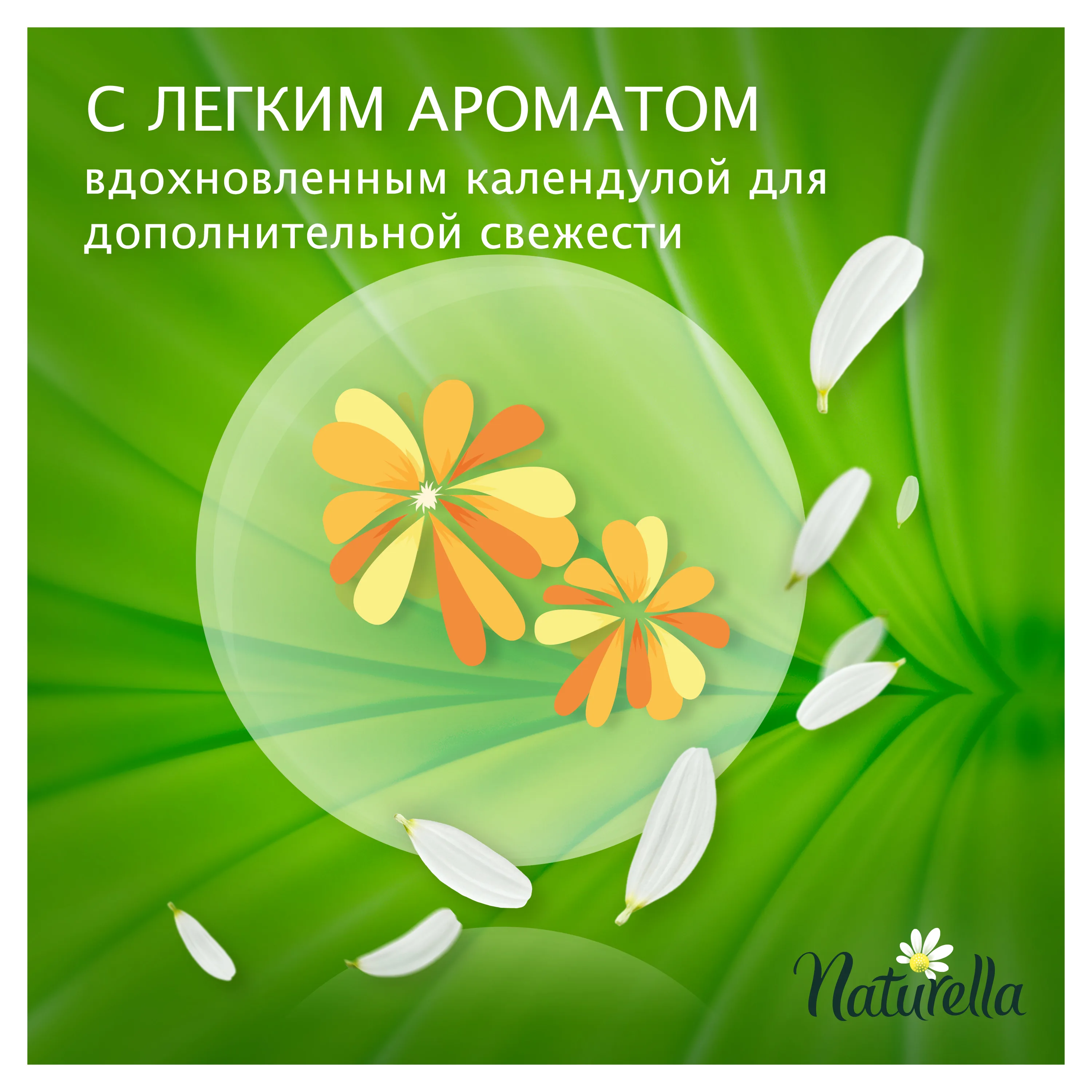Женские ароматизированные ежедневные прокладки Naturella Calendula Tenderness (с ароматом