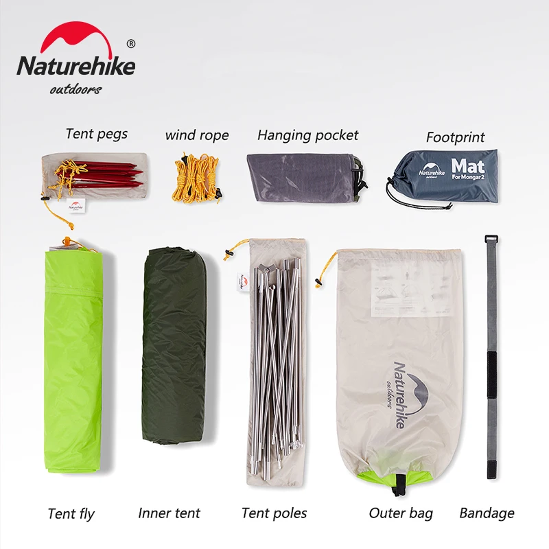 Продажа Naturehike палатка для кемпинга 2 человека Mongar Ультралегкая палатка для путешествий на открытом воздухе двухслойная водонепроницаемая палатка 3...