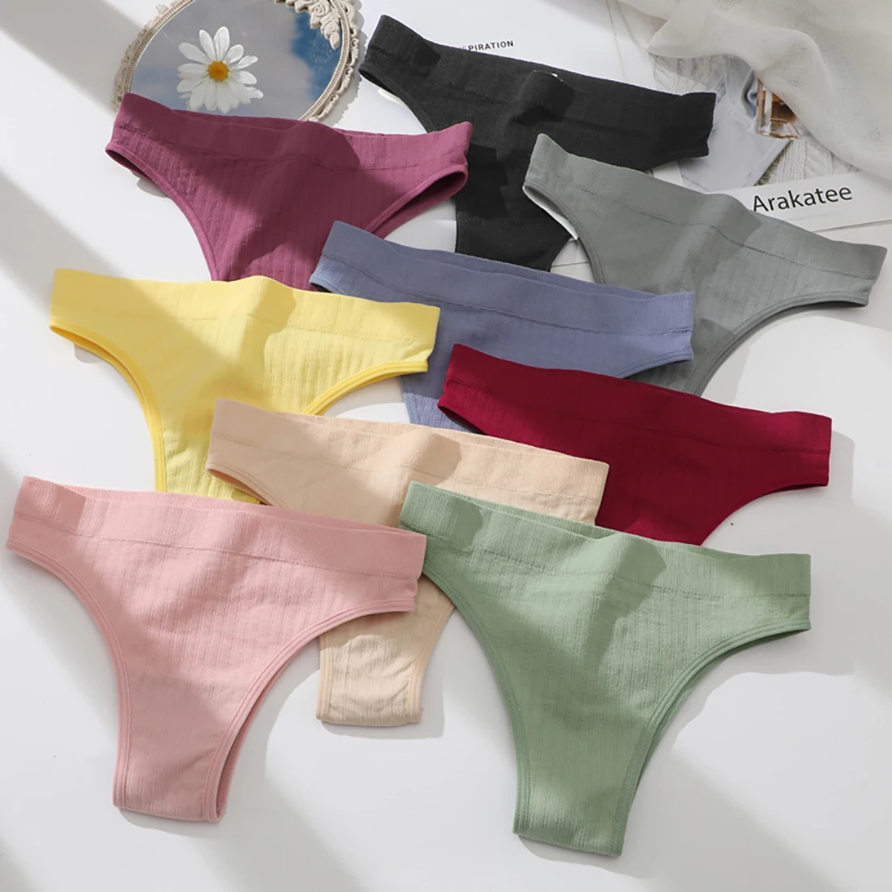 

Женское хлопковое бесшовное нижнее белье, женские стринги, сексуальное нижнее белье P205, нижнее белье с низкой посадкой, однотонные женские ...