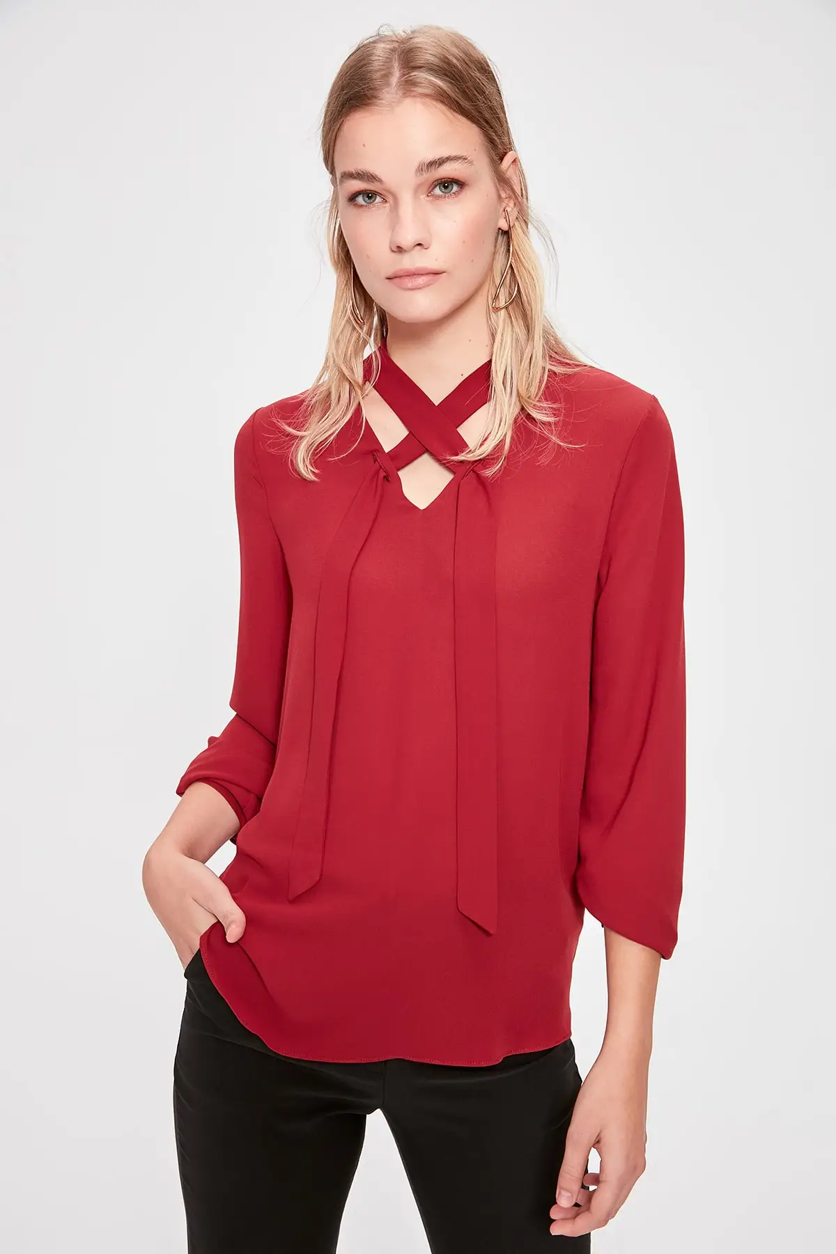 Соединительная муфта Trendyol Maroon Bluz TWOAW20BZ0238| |