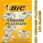 Бритвенные лезвия BIC Chrome с двойным краем, 1 упаковка100 шт.