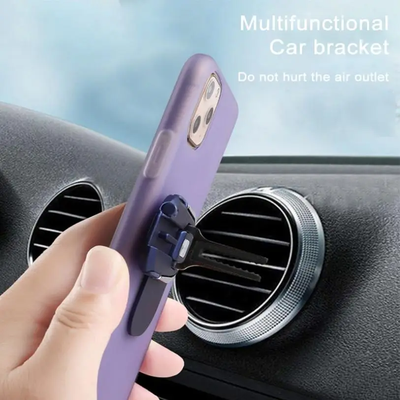 

Newest Multipurpose Finger Ring For Car Phone Holder Bracket Air Vent Mount Stand Support cellphone Auto with dust plug card pin