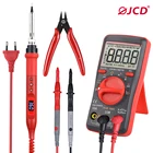 QHTITEC мультиметр автонастройка 6000 отсчетов T-RMS с Подсветка Температура Напряжение тестер паяльник для подключения к зачистки ремонтный набор
