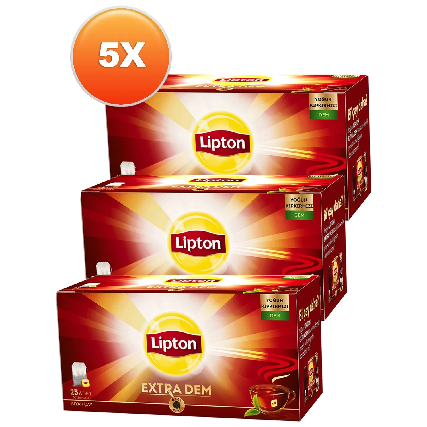WITH ITS WONDERFUL DRINK, Lipton Extra Dem Glass Tea Bag 25 x 2 Gr. Triple Set  FREE SHIPPING
