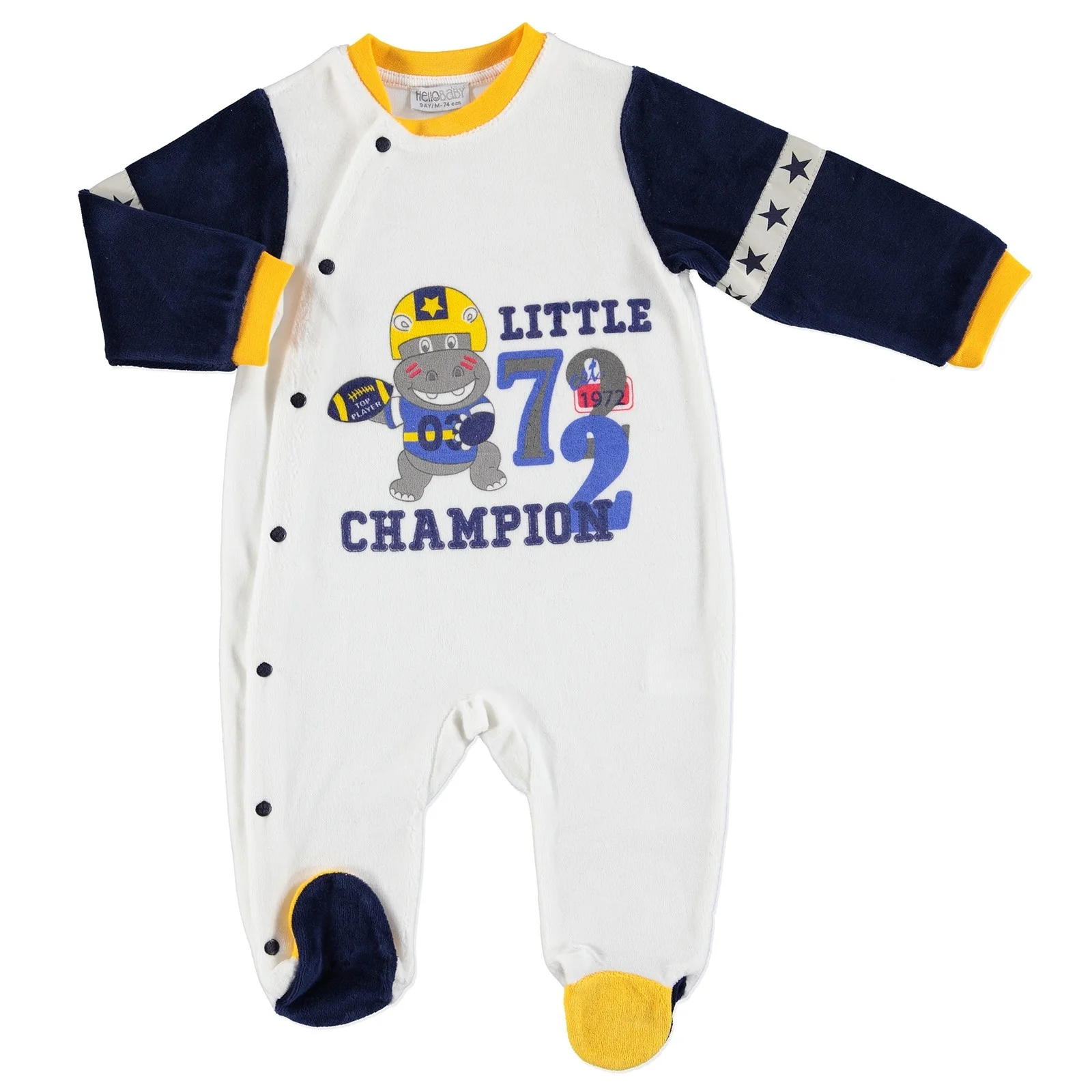 Детский бархатный комбинезон с кнопками для маленьких чемпионов ebebek HelloBaby| |