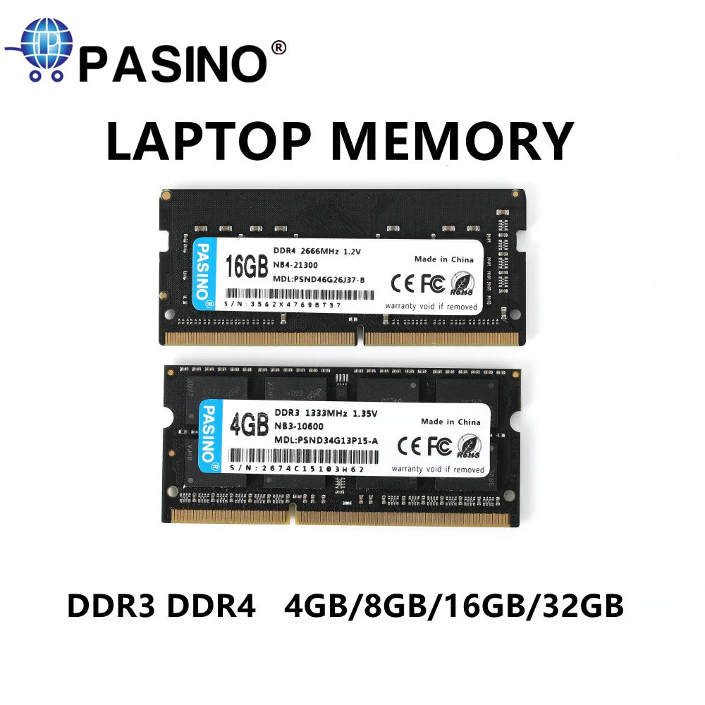 Оперативная память PASINO для ноутбука ОЗУ DDR3 DDR4 4 ГБ 8 16 1333 1600 2133 2400 2666 МГц 240pin Sodimm |