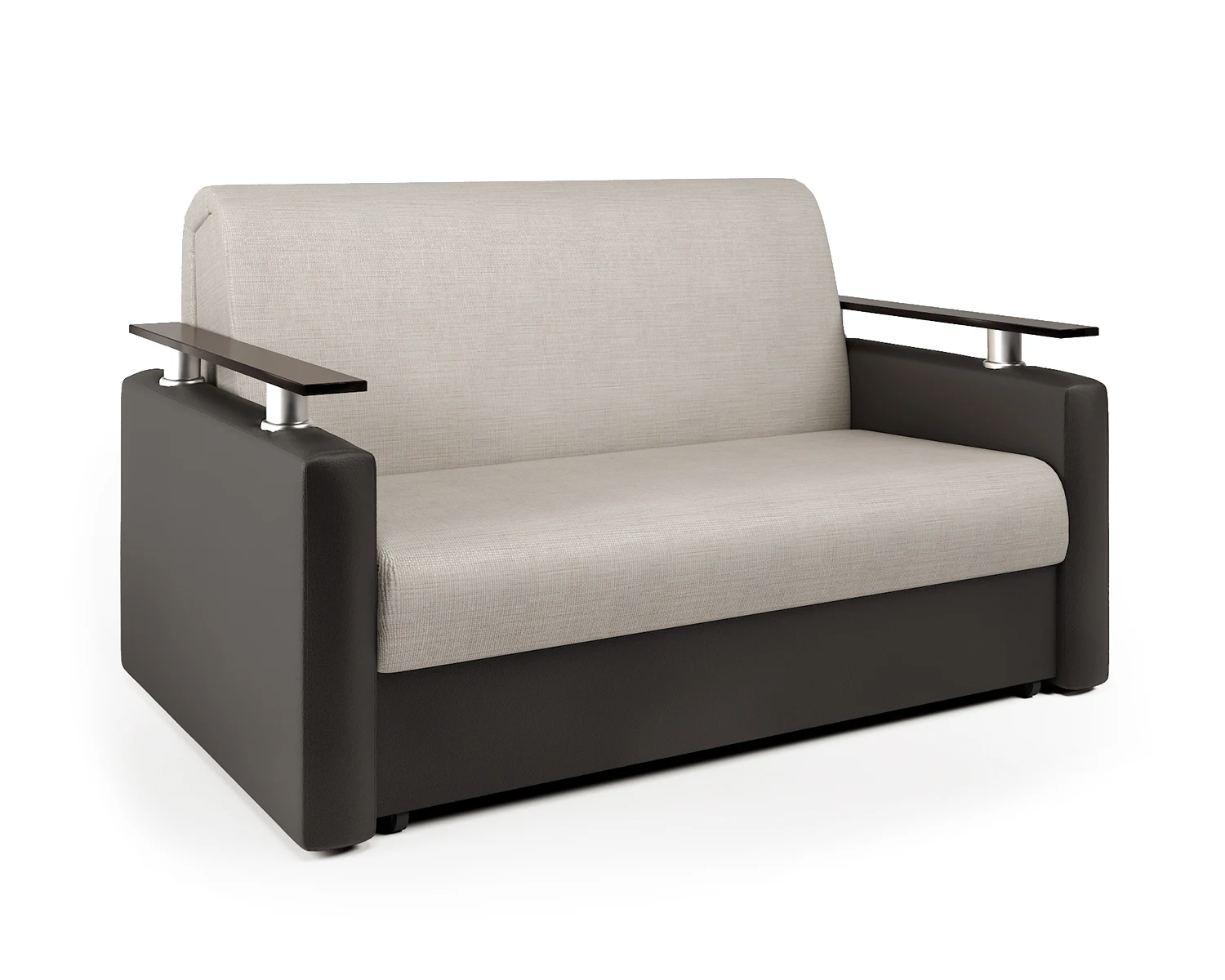 Диван аккордеон Шарм 100 экокожа шоколад и шенилл беж| |