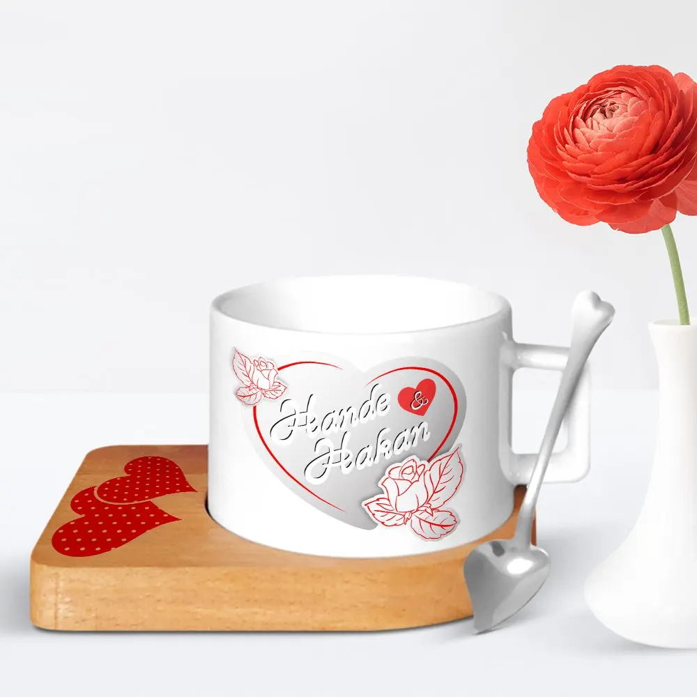 

Personalized Valentine's Day Design Wood Altlıklı Ceramic Cup-20