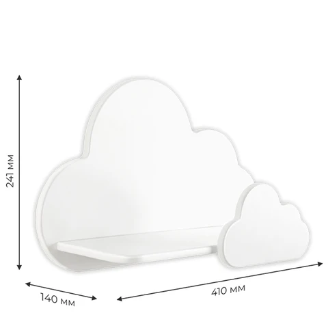 Настенная полка, детская деревянная облако, мега-игрушки для книг и игрушек, мебель для детской комнаты - изображение