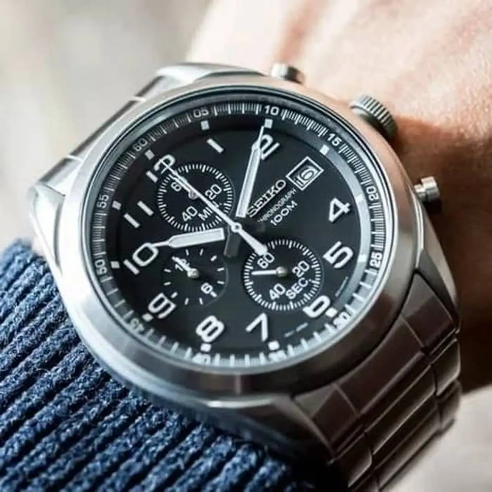 Seiko Neosports SSB269P1 черный Циферблат 45 мм стальной ремешок 100 м водонепроницаемые