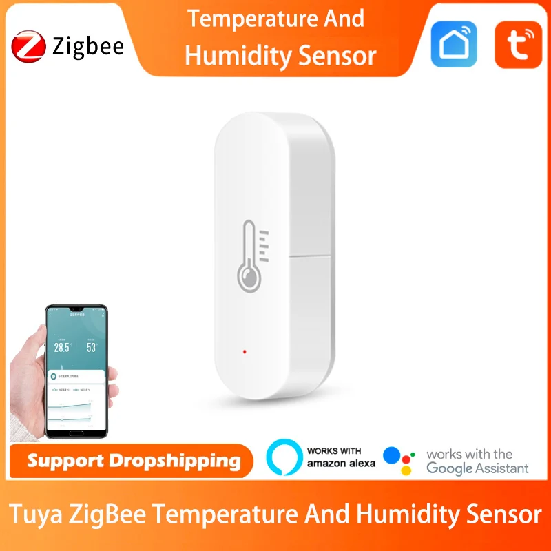 

Смарт-датчик температуры и влажности Tuya ZigBee, работает со шлюзом Zigbee через приложение Alexa Google Home SmartLife/Tuya