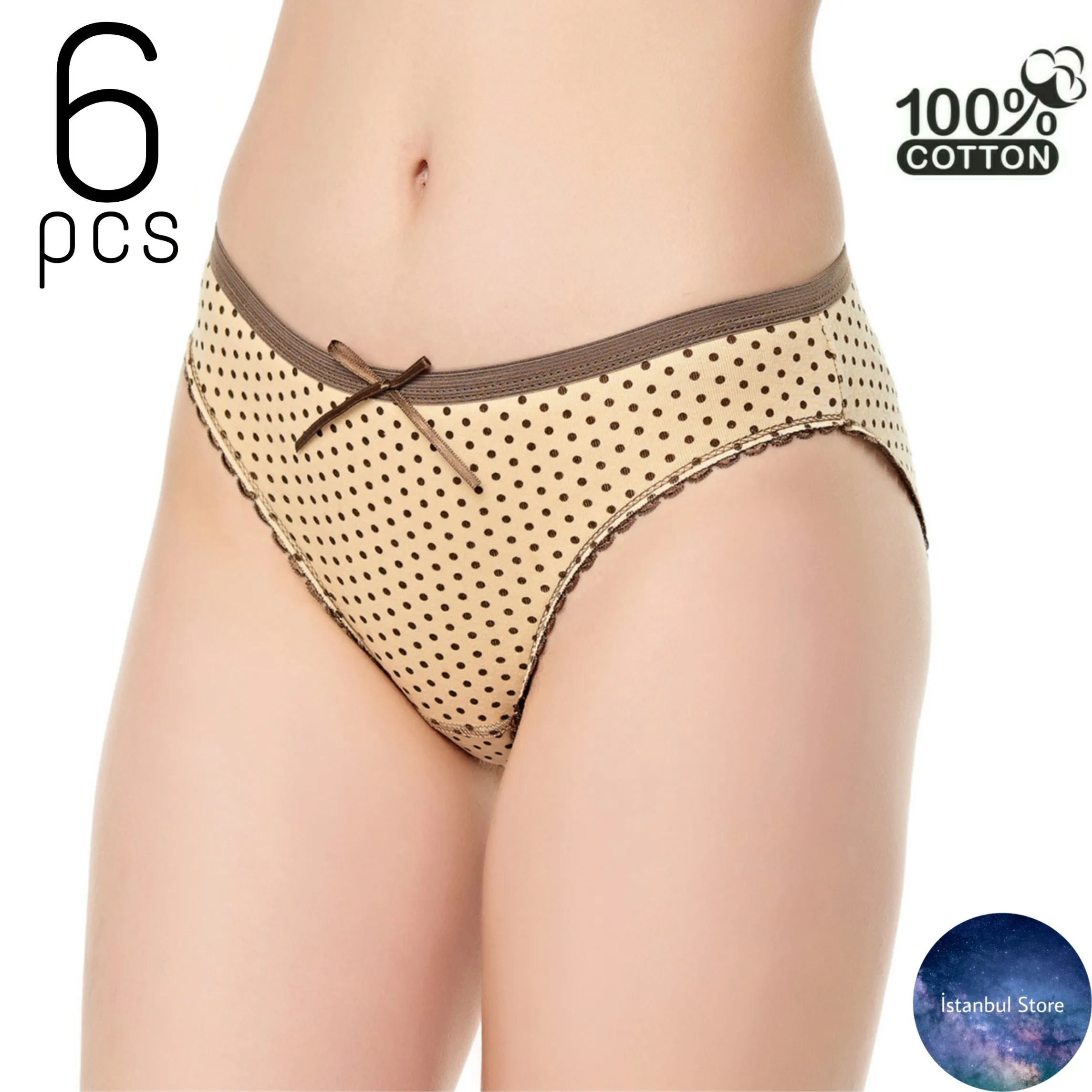 Женские трусики 6 шт. мягкие однотонные в полоску сексуальное нижнее белье