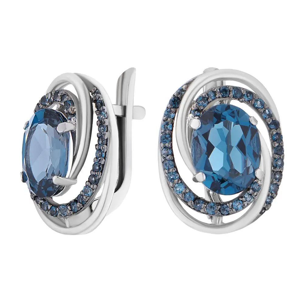 Earrings silver Topaz London item No. 2629696/9тл | Drop