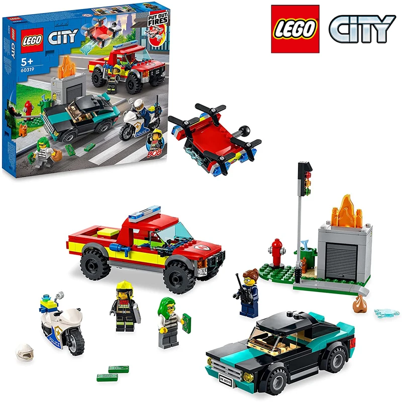 

LEGO City -60319 Fire Rescue And Police Pursuit 295 Pieces Toys For Children Kids Toys Gift For Child Birthday for Kids Ages 5