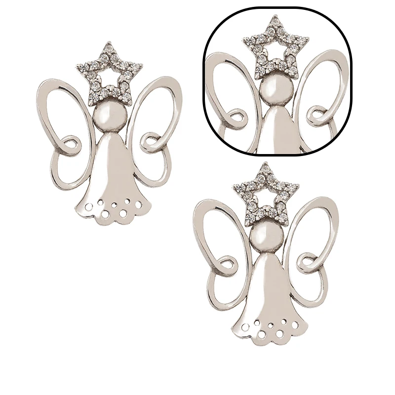 

New November Earrings 925 sterling silver Angel design and star design stone embroidered ladies earrings new style for women