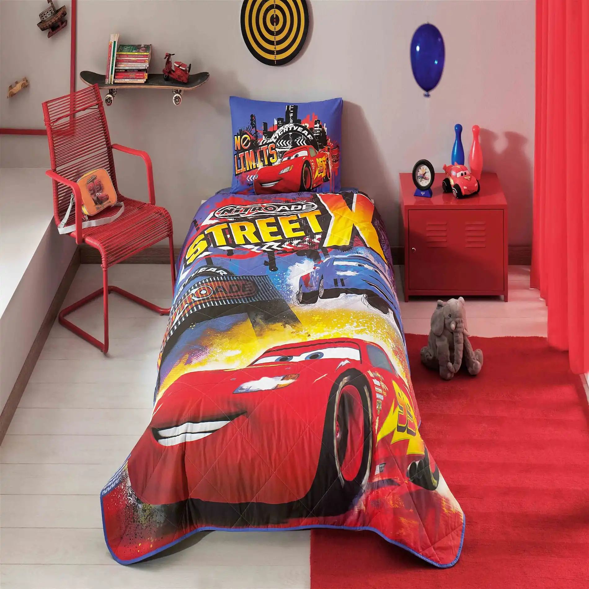 

CROWN LICENSED BRF BED COVER SET SINGLE DISNEY CARS NITROADE