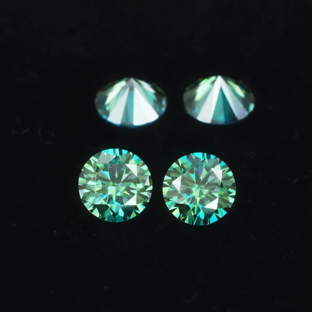 Зеленый Муассанит цвет 1 0 карата Круглые бриллианты в форме огранки драгоценные