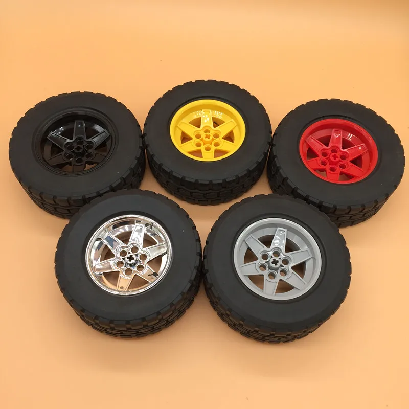 

2Pcs/Lot Fit For High-tech Wheels Tyres 94.3x 8 R Tyres Wheel 56x34 Technical Racing Medium with 6 Pinholes MOC Brick DIY Toy