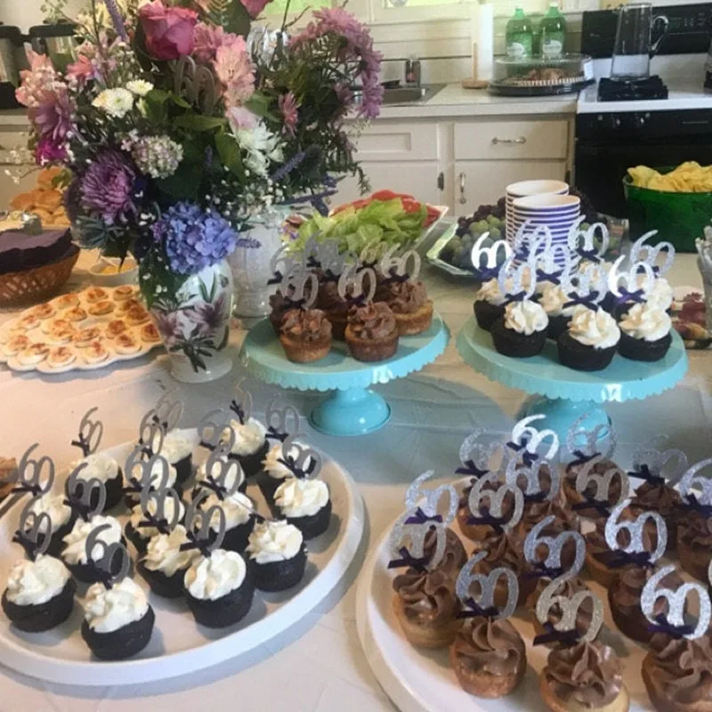 2020 идей на день рождения заказ топперы с блестками и золотыми цифрами 60 для