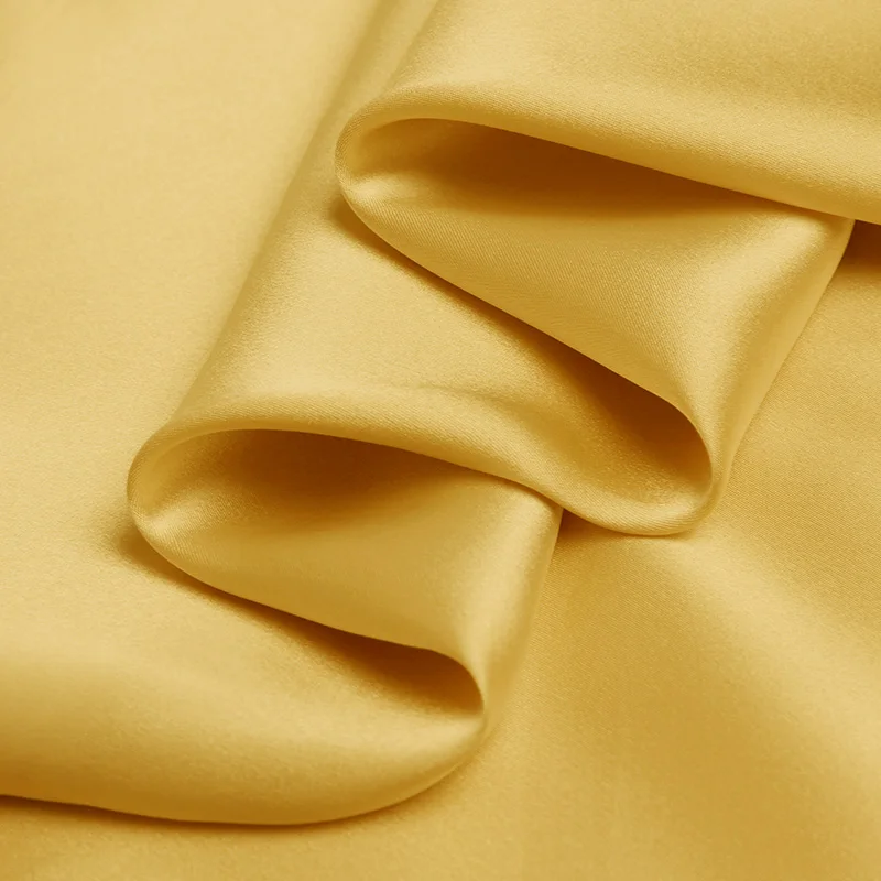 

silk evening dress pure silk charmeuse satin 16mm 114cm(45") width earth yellow for ribbons pajamas NO.08