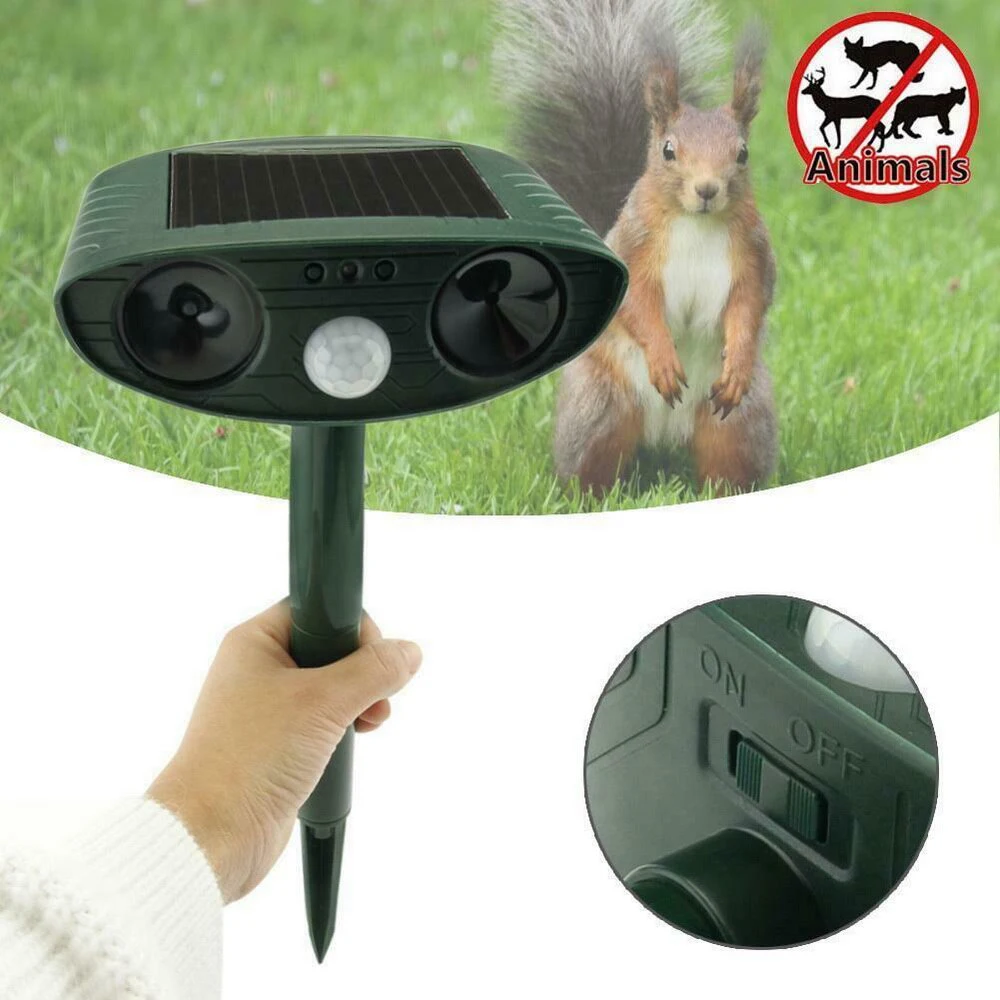 

30 Feet Solar Animal Driver Outdoor do/cat Driver Garden Orchard Bird Repellent Infrared Sensor Ultrasonic Drive Device BNF