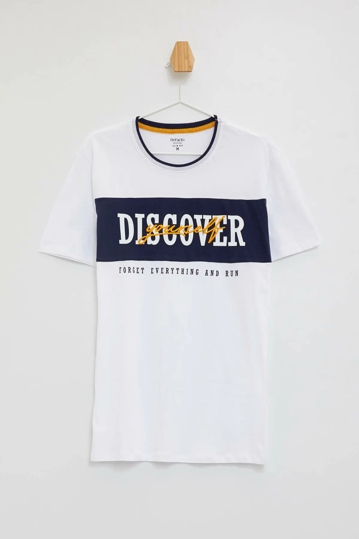 Дефакто летняя Простая мужская футболка с круглым вырезом свободная хлопковая