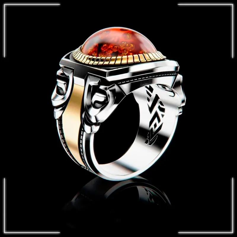 

925 пробы Серебряное кольцо для мужчин из настоящего чистого бирюзового цвета Агат Тигровый глаз желтый красный камень Лазурит ручной работ...