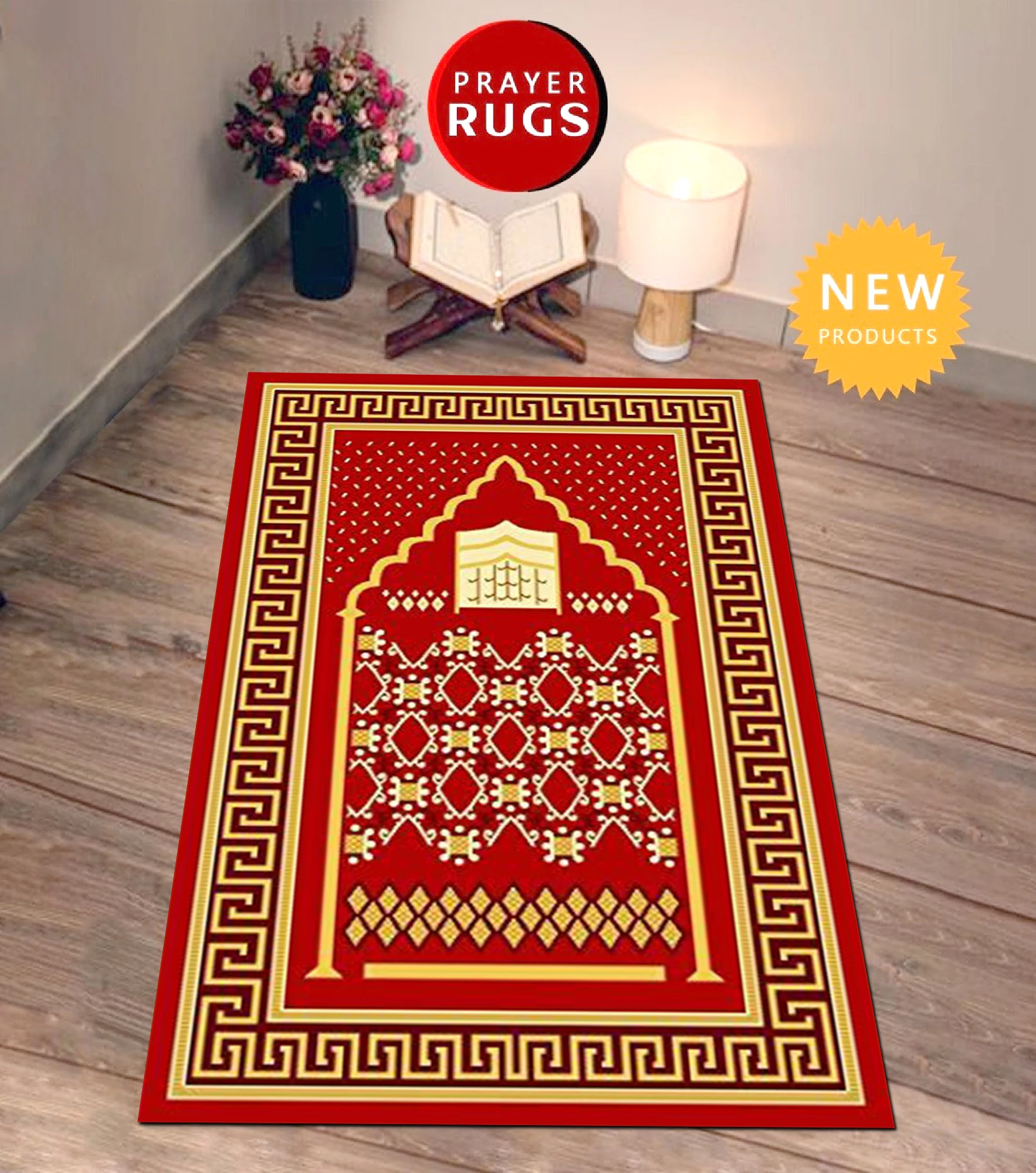 

Muslim Prayer Mat, Prayer Rug, Vip Pilgrimage Mat, Sejadah, Janamaz, Elegant, High Quality, luxury, Thick Soft Prayer Rug