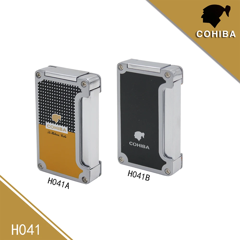Cohiba 2 цвета ветрозащитный Singel Jet пламя Бутан газ прочный прикуриватель цинковый