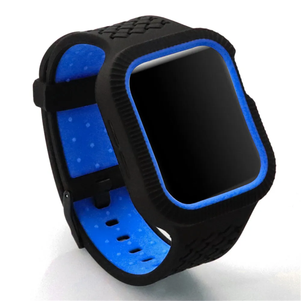 Чехол+ ремешок для часов Apple watch band 44 мм/40 мм iWatch band 42 мм 38 мм тканый силиконовый ремешок для часов Браслет Apple watch 5 4 3 21 40