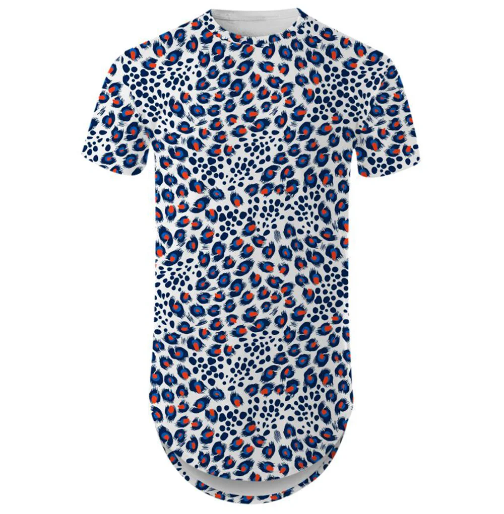 

KISSQIQI Womens 3D Digital Print T-shirt Floral Colorful Patterns Stretchy Fashion Casual Mid-Long Tees