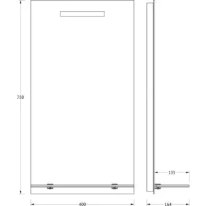 Зеркало с полкой Evoform Ledline S со светильником 2 W 40x75 см (BY 2151)|Столики раковиной для