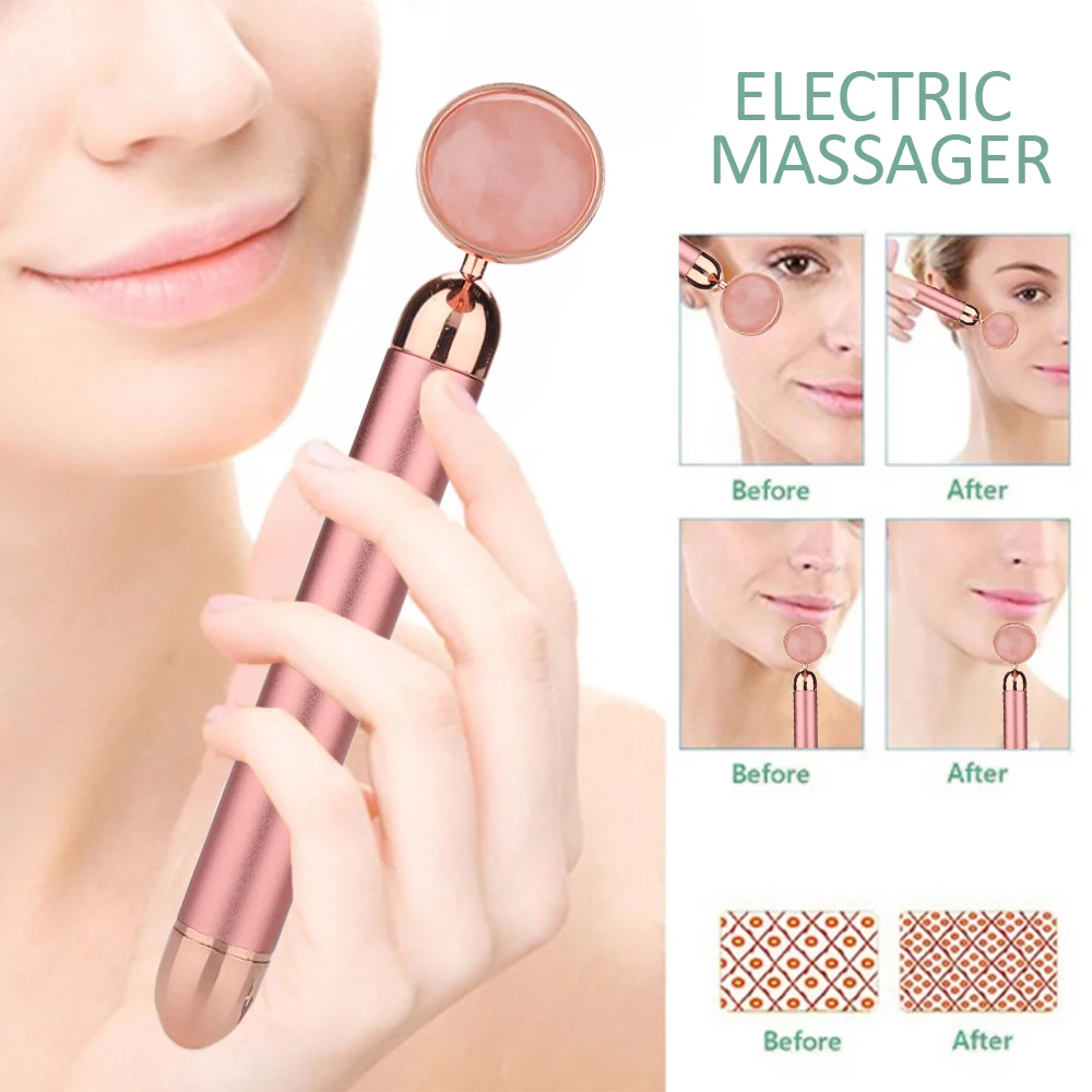 

Натуральный Электрический тонкий массажер для лица, Facical Massage Facial для женщин, розовый нефритовый массажер для тела, антивозрастной Электрич...