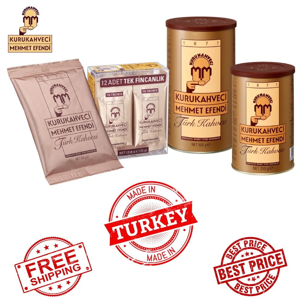 Турецкий кофе Kurukahveci Mehmet Efendi 6 г 100 250 500 английский Сделано в Турции Быстрая и